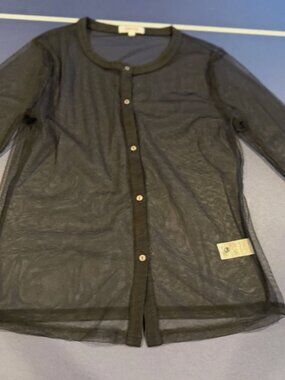 NWT goldie sheer button up top Black - Size S MSRP 165